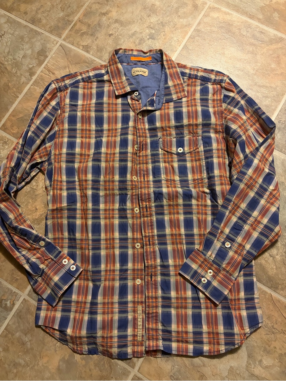Tommy Bahama Plaid Button-Down Shirt in Blue & Brown